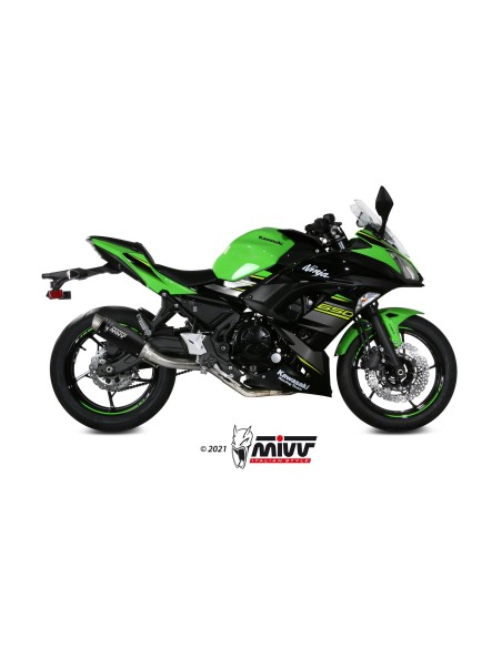 MIVV FULL SYSTEM 2X1 GP PRO BLACK KAWASAKI NINJA 650 / Z650 2017-23