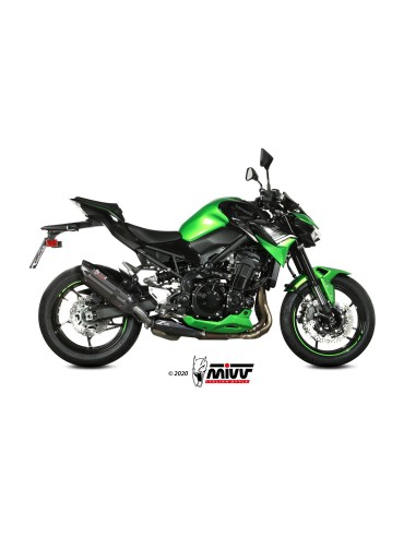 MIVV SLIP-ON SUONO BLACK CON TAPA CARBONO KAWASAKI Z900 2020-24