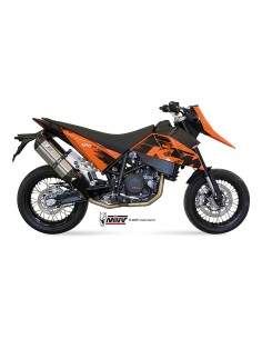MIVV 2 BOLT-ON SUONO ST. STEEL CON TAPA CARBONO KTM 690 SM 2007-12