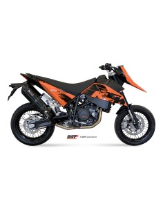 MIVV 2 BOLT-ON SUONO BLACK CON TAPA CARBONO KTM 690 SM 2007-12