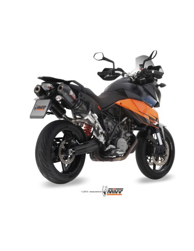 MIVV 2 SLIP-ON OVAL CARBONO CON TAPA CARBONO KTM 990 SUPERMOTO SMT 2009-13
