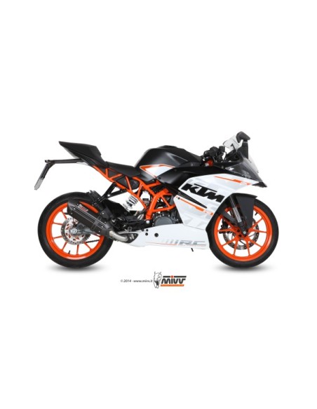 MIVV FULL SYSTEM 1X1 SUONO BLACK CON TAPA CARBONO KTM RC 390 2014-16