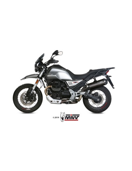 MIVV SLIP-ON OVAL CARBONO CON TAPA CARBONO MOTO GUZZI V85 TT 2019-24