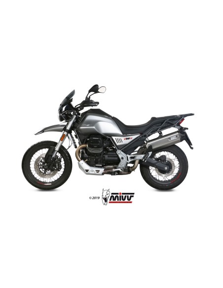 MIVV SLIP-ON SPEED EDGE ST. STEEL CON TAPA CARBONO MOTO GUZZI V85 TT 2019-24