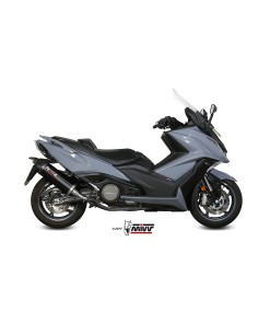 MIVV SLIP-ON OVAL BLACK CON TAPA CARBONO KYMCO AK550 2017-20