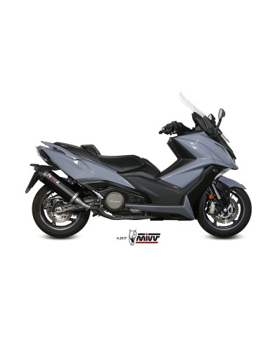 MIVV SLIP-ON OVAL BLACK CON TAPA CARBONO KYMCO AK550 2017-20