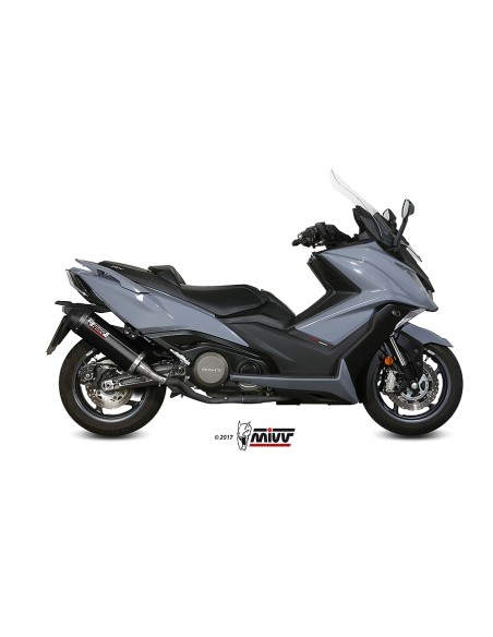 MIVV SLIP-ON OVAL BLACK CON TAPA CARBONO KYMCO AK550 2017-20