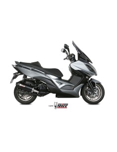 MIVV SLIP-ON OVAL BLACK CON TAPA CARBONO KYMCO XCITING 400I 2013-18