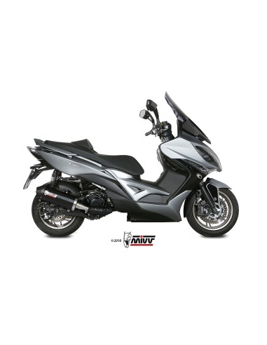MIVV SLIP-ON OVAL BLACK CON TAPA CARBONO KYMCO XCITING 400I 2013-18