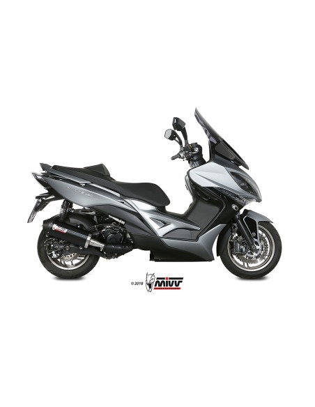 MIVV SLIP-ON OVAL BLACK CON TAPA CARBONO KYMCO XCITING 400I 2013-18