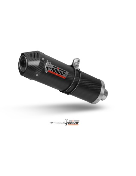 MIVV FULL SYSTEM 2X1 OVAL CARBONO CON TAPA CARBONO SUZUKI DL V-STROM 650 2007-11