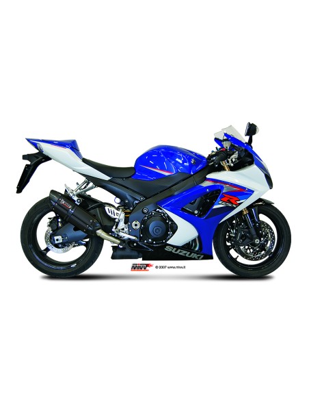 MIVV 2 SLIP-ON SUONO BLACK CON TAPA CARBONO SUZUKI GSX-R 1000 2007-08