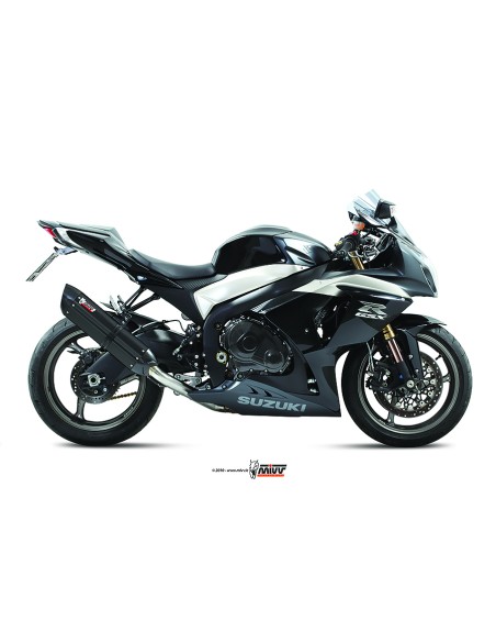 MIVV 2 SLIP-ON SUONO BLACK CON TAPA CARBONO SUZUKI GSX-R 1000 2009-11