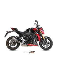 MIVV SLIP-ON SUONO ST. STEEL CON TAPA CARBONO SUZUKI GSX-S 1000 / 1000 F 2015-22