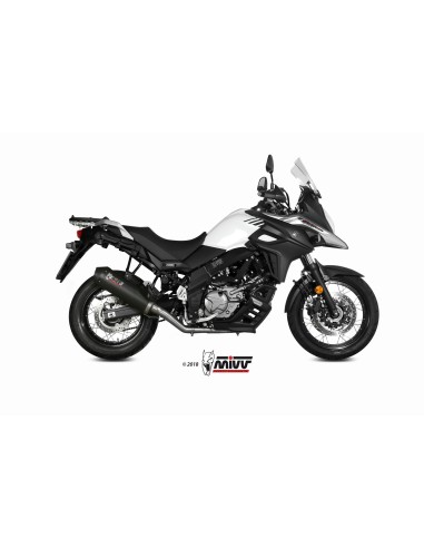 MIVV FULL SYSTEM 2X1 OVAL CARBONO CON TAPA CARBONO SUZUKI DL V-STROM 650 / XT 2017-24