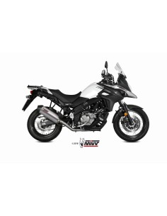 MIVV FULL SYSTEM 2X1 OVAL TITAN CON TAPA CARBONO SUZUKI DL V-STROM 650 / XT 2017-24