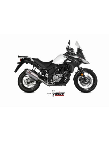 MIVV FULL SYSTEM 2X1 OVAL TITAN CON TAPA CARBONO SUZUKI DL V-STROM 650 / XT 2017-24