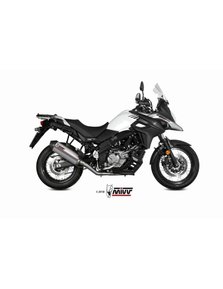 MIVV FULL SYSTEM 2X1 OVAL TITAN CON TAPA CARBONO SUZUKI DL V-STROM 650 / XT 2017-24
