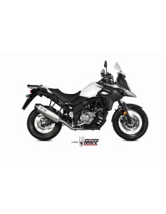 MIVV FULL SYSTEM 2X1 SPEED EDGE ST. STEEL CON TAPA CARBONO SUZUKI DL V-STROM 650 / XT 2017-24