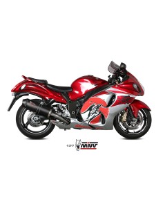 MIVV 2 SLIP-ON OVAL CARBONO CON TAPA CARBONO SUZUKI GSX-R 1300 HAYABUSA 2008-17