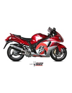 MIVV 2 SLIP-ON SPEED EDGE BLACK SUZUKI GSX-R 1300 HAYABUSA 2008-17