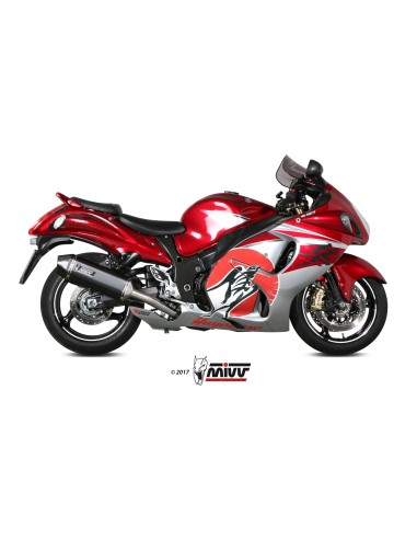 MIVV 2 SLIP-ON SPEED EDGE BLACK SUZUKI GSX-R 1300 HAYABUSA 2008-17