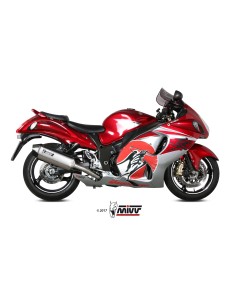 MIVV 2 SLIP-ON SPEED EDGE ST. STEEL CON TAPA CARBONO SUZUKI GSX-R 1300 HAYABUSA 2008-17