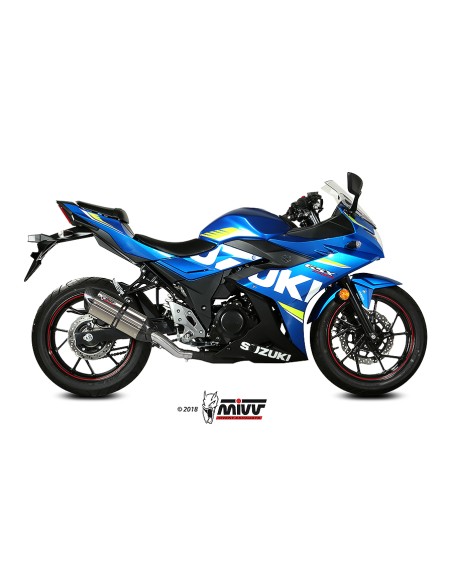 MIVV SLIP-ON SUONO ST. STEEL CON TAPA CARBONO SUZUKI GSX 250 R 2017-20