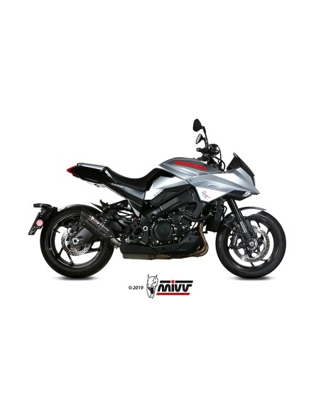 MIVV SLIP-ON SUONO BLACK CON TAPA CARBONO SUZUKI GSX-S 1000 KATANA 2019-24