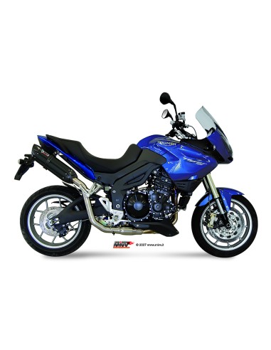 MIVV SLIP-ON SUONO BLACK CON TAPA CARBONO TRIUMPH TIGER 1050 2007-13