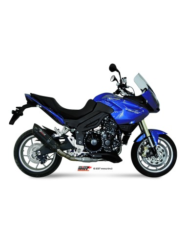 MIVV SLIP-ON SUONO BLACK CON TAPA CARBONO TRIUMPH TIGER 1050 2007-13