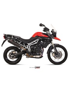 MIVV SLIP-ON SUONO BLACK CON TAPA CARBONO TRIUMPH TIGER 800 XC / XR / XRX / XCX / XRT / XCA 11-16