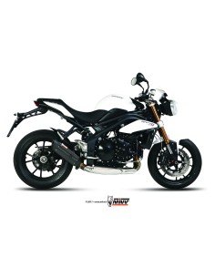 MIVV SLIP-ON SUONO BLACK CON TAPA CARBONO TRIUMPH SPEED TRIPLE 2011-15