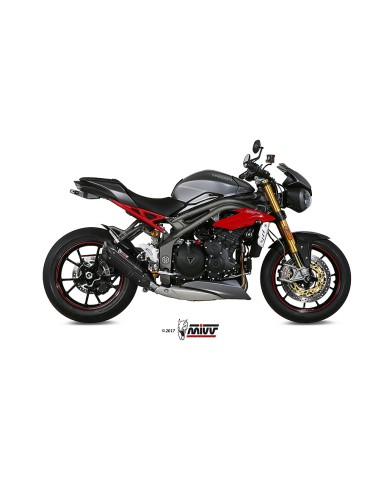 MIVV SLIP-ON SUONO BLACK CON TAPA CARBONO TRIUMPH SPEED TRIPLE 2016-17