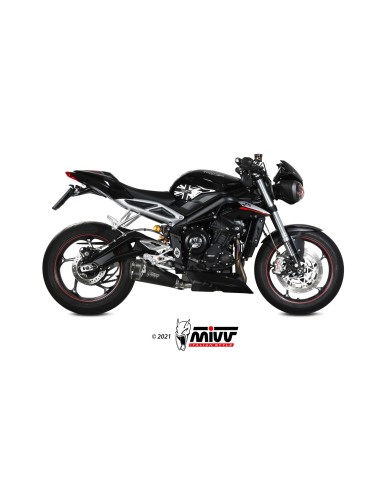 MIVV SLIP-ON DELTA RACE BLACK TRIUMPH STREET TRIPLE R / S / RS 2017-23