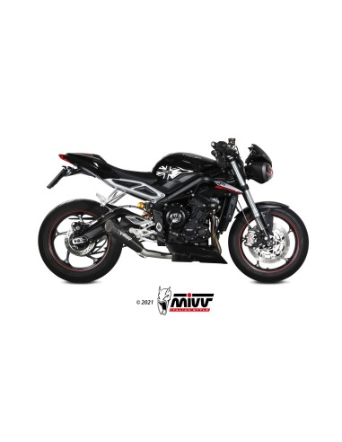 MIVV SLIP-ON X-M5 BLACK TRIUMPH STREET TRIPLE R / S / RS 2017-23