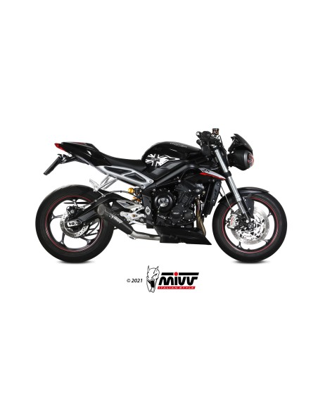 MIVV SLIP-ON X-M5 BLACK TRIUMPH STREET TRIPLE R / S / RS 2017-23