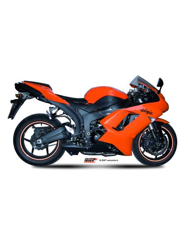 MIVV SLIP-ON SUONO BLACK CON TAPA CARBONO KAWASAKI ZX-6 R 2007-08