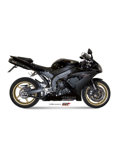 MIVV 2 SLIP-ON SUONO BLACK CON TAPA CARBONO YAMAHA YZF 1000 R1 2004-06