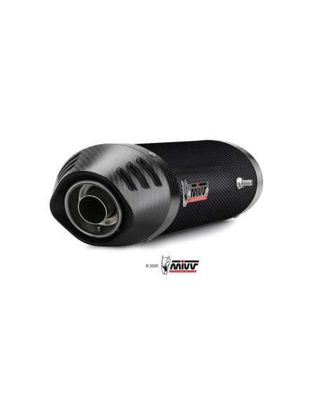 MIVV 2 SLIP-ON OVAL CARBONO CON TAPA CARBONO YAMAHA YZF 1000 R1 2007-08
