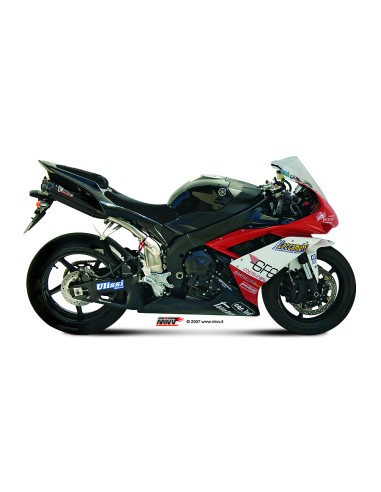 MIVV 2 SLIP-ON SUONO BLACK CON TAPA CARBONO YAMAHA YZF 1000 R1 2007-08