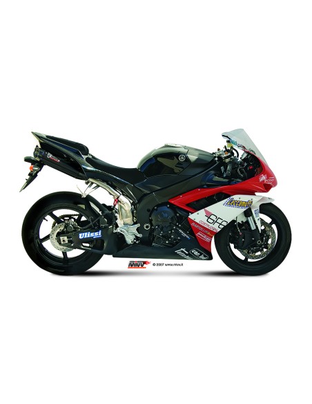 MIVV 2 SLIP-ON SUONO BLACK CON TAPA CARBONO YAMAHA YZF 1000 R1 2007-08