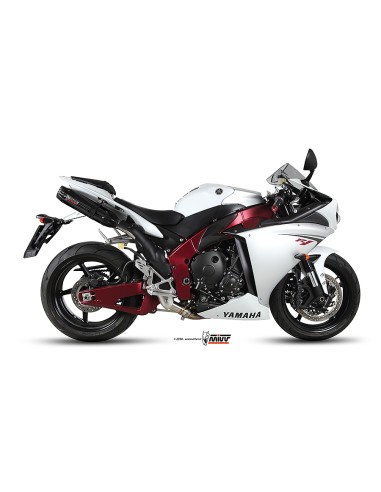 MIVV 2 SLIP-ON SUONO BLACK CON TAPA CARBONO YAMAHA YZF 1000 R1 2009-14