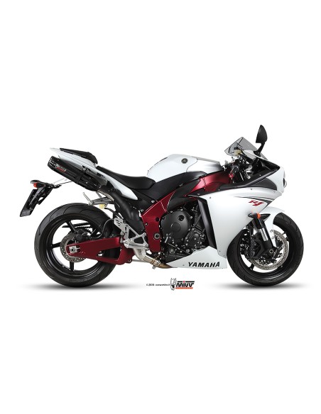 MIVV 2 SLIP-ON SUONO BLACK CON TAPA CARBONO YAMAHA YZF 1000 R1 2009-14