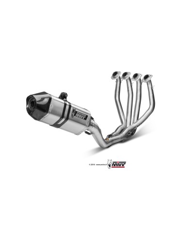 MIVV FULL SYSTEM 4X2X1 SPEED EDGE ST. STEEL CON TAPA CARBONO KAWASAKI ZX-6 R 2009-16