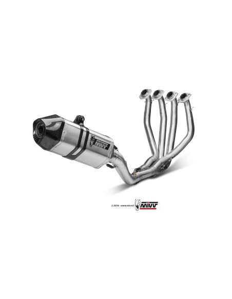 MIVV FULL SYSTEM 4X2X1 SPEED EDGE ST. STEEL CON TAPA CARBONO KAWASAKI ZX-6 R 2009-16