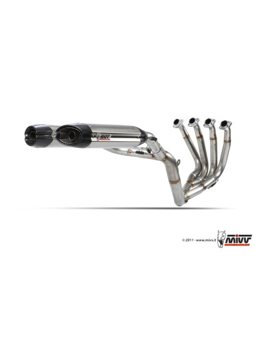 MIVV FULL SYSTEM 4X2X2 SUONO ST. STEEL CON TAPA CARBONO YAMAHA YZF 1000 R1 2009-14
