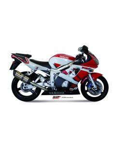 MIVV SLIP-ON SUONO ST. STEEL CON TAPA CARBONO YAMAHA YZF 600 R6 1999-02