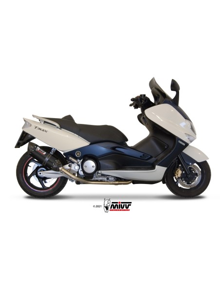 MIVV FULL SYSTEM 2X1 SUONO BLACK CON TAPA CARBONO YAMAHA T-MAX 500 2001-07