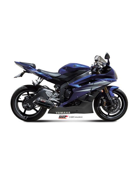 MIVV SLIP-ON SUONO BLACK CON TAPA CARBONO YAMAHA YZF 600 R6 2006-16